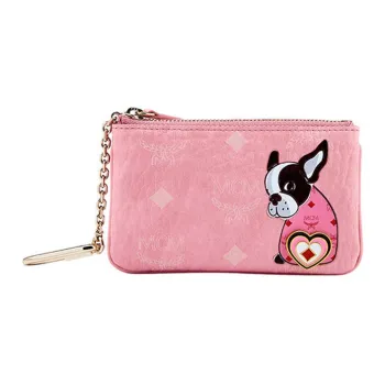 MCM Visetos Coated Canvas With Nappa Leather Trim Key Pouch Regular Women's Pink