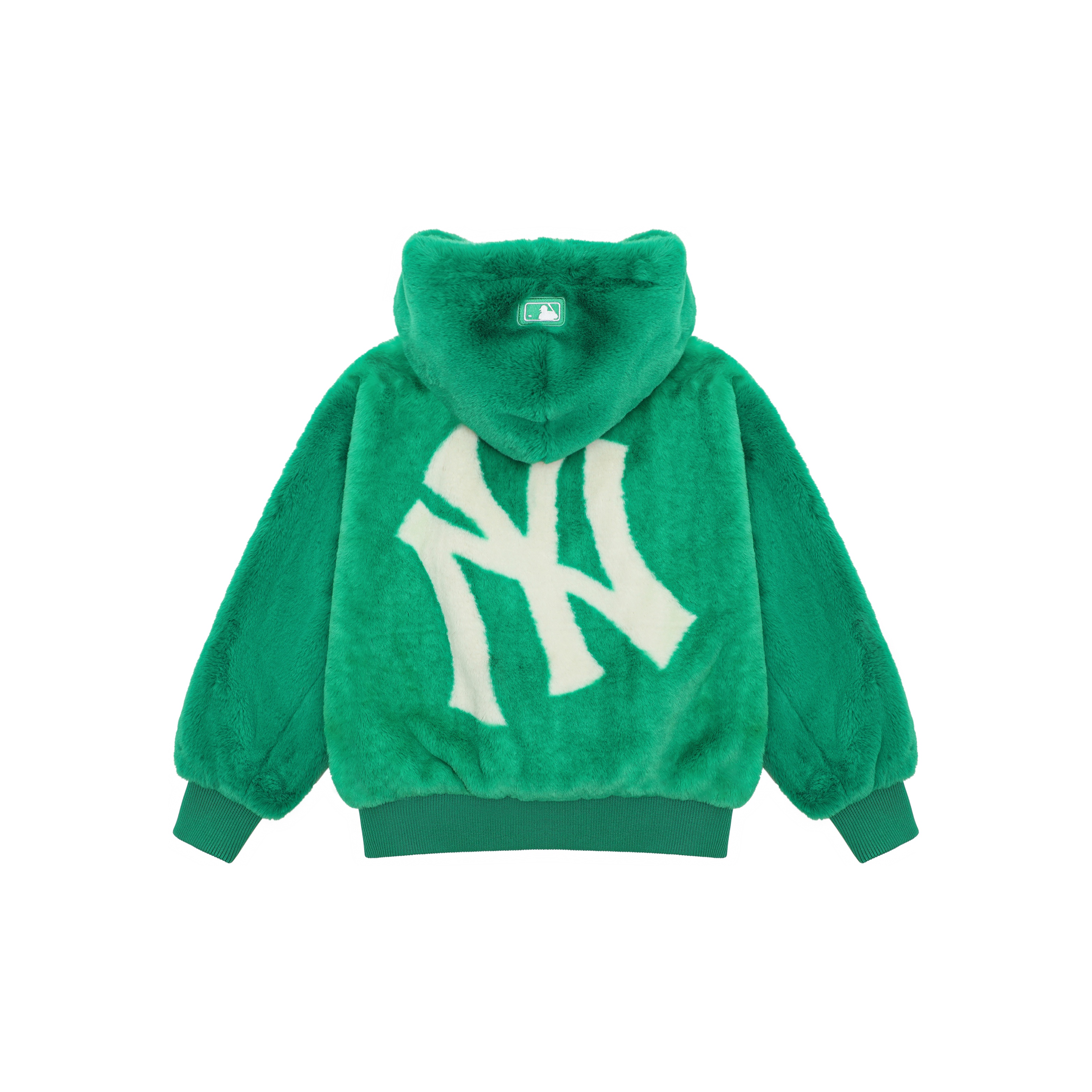 MLB New York Yankees Logo Print Windproof Sherpa Jacket