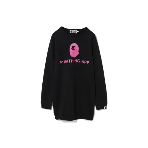 A BATHING APE Long-Sleeved Dresses Women's Black