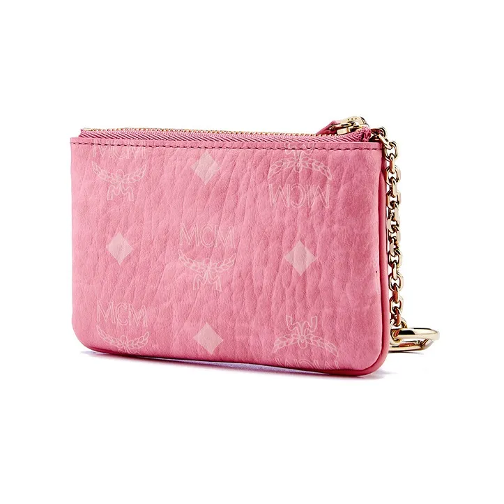 MCM Visetos Coated Canvas With Nappa Leather Trim Key Pouch Regular Women's Pink-2