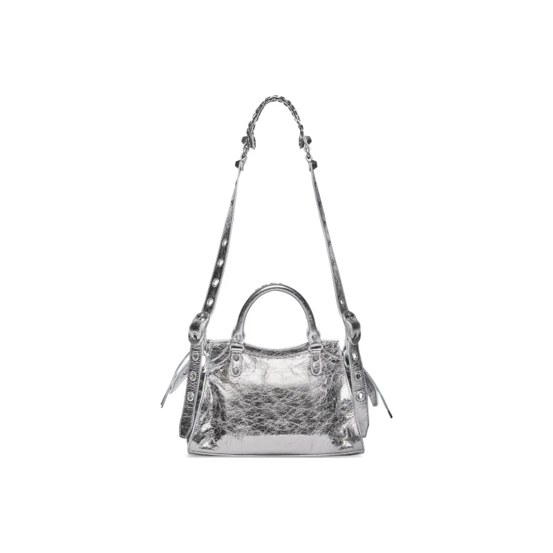 Balenciaga Neo Cagole Arena Lambskin Shoulder Bag Crossbody Bag Handbag Extra Small Women's Silver-3