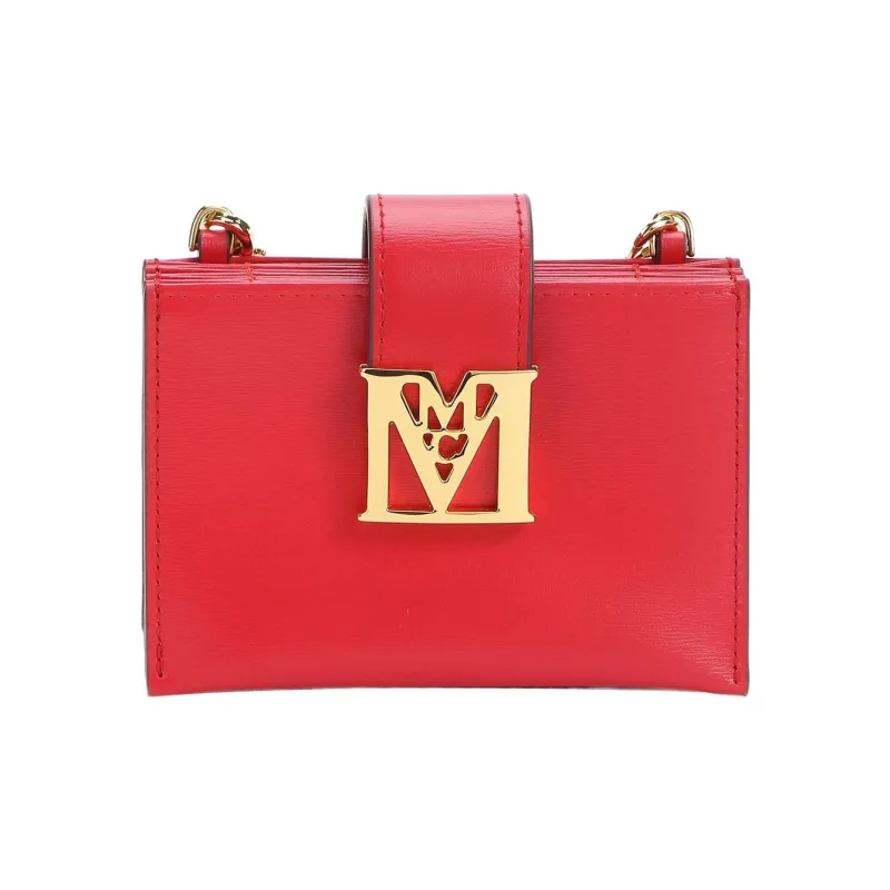 MCM Leather Card Holder Mini Women's Fire Red-0