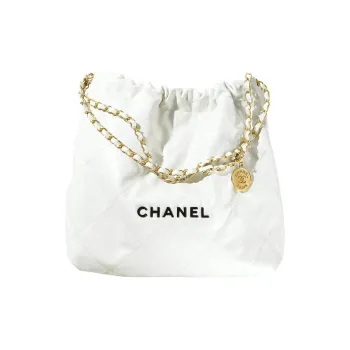 CHANEL Smooth Finish Calfskin Tote Bag, Shopping Bag, Crossbody Bag, Shoulder Bag Medium Size Women's White