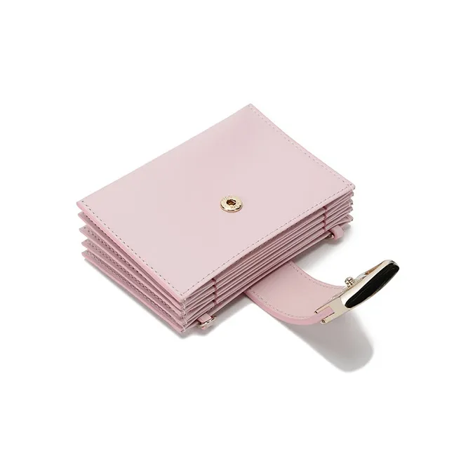 MCM Leather Crossbody Bag Card Holder Mini Women's Pink-4