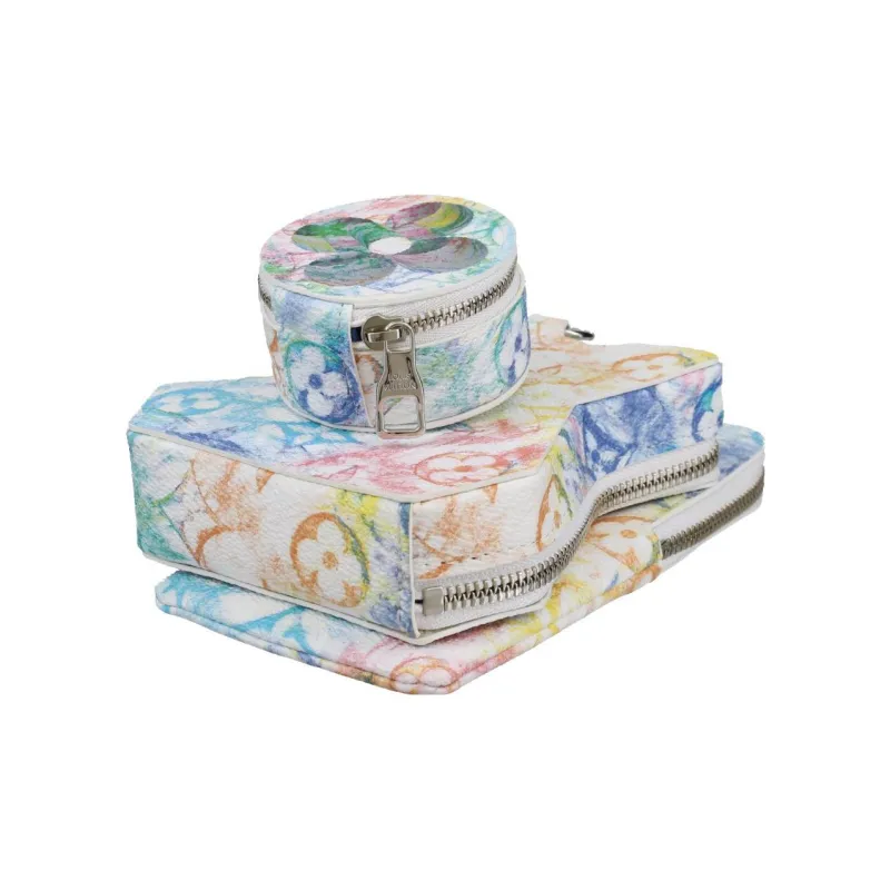 LOUIS VUITTON Coated Canvas Shoulder Bag Crossbody Bag Wallet Coin Purse Mini Men's Tie Dye Multicolor-4