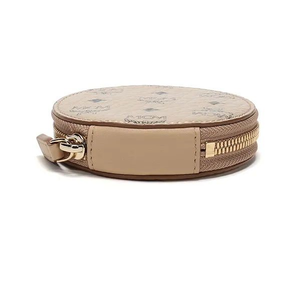 MCM Essential Visetos Origina Leather Clutch Women's Gold-4