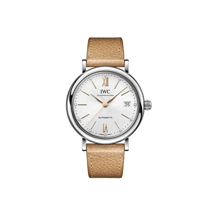 IWC Baotai Fino Series Automatic Mechanical Movement Women's Watch 37mm White Dial-0
