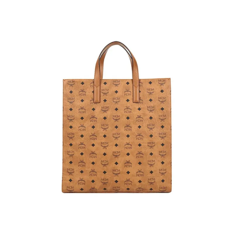 MCM Klassik Visetos Leather Small Square Bag Tote Bag Shopping Bag Shoulder Bag Handbag Regular Women's Brown/Cognac-2