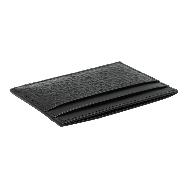 LOEWE Cow Leather Card Holder Women's Black-5