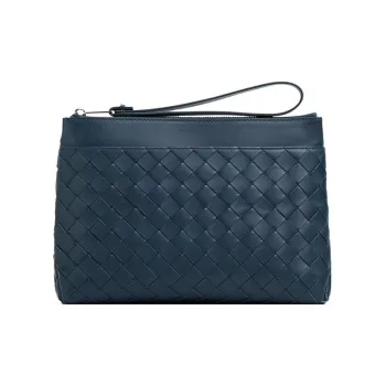 Bottega Veneta Calfskin Clutch Regular Men's Dark Blue