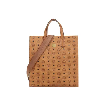 MCM Klassik Visetos Leather Small Square Bag Tote Bag Shopping Bag Shoulder Bag Handbag Regular Women's Brown/Cognac