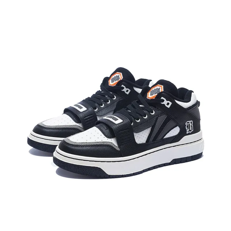 LiNing Rookie BadFive Anti Slip Wear Resistant Low Top Skateboard Shoes Men's Black White-1