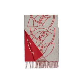 HERMES Knit Scarves Women's Red