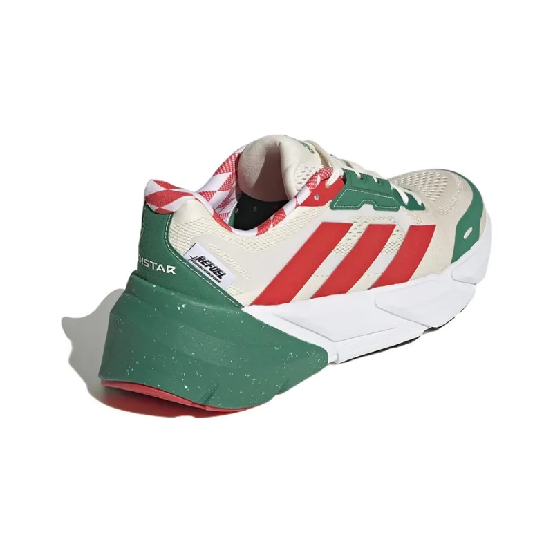Adidas Adistar 1 Anti-Slip And Wear-Resistant Lightweight Low-Top Running Shoes Men's Green Red-3