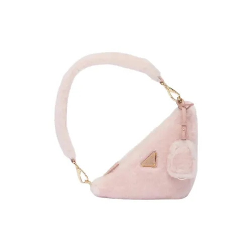 PRADA Plush Fuzzy Bag, Underarm Handbag, Shoulder Bag Women's Cherry Blossom Pink