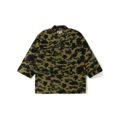 A BATHING APE Shirts Men Army Green