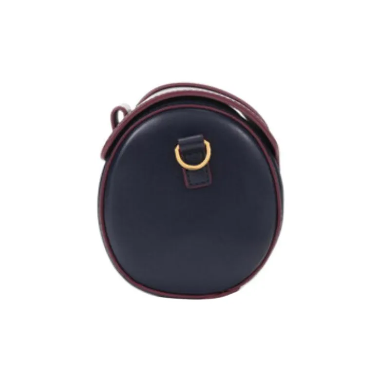 MCM Tracy Visetos Leather Shoulder Bag Crossbody Bag Small Size Women's Navy-2