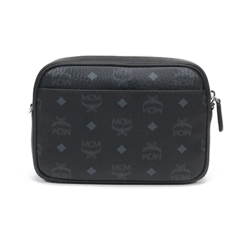 MCM Klassik Visetos Fabric With Leather Camera Bag, Shoulder Bag, Crossbody Bag Small Size Women's Black-2