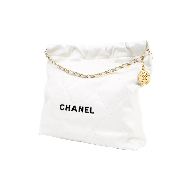 CHANEL Smooth Finish Calfskin Tote Bag, Shopping Bag, Crossbody Bag, Shoulder Bag Medium Size Women's White-1