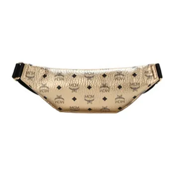 MCM Leather Crossbody Fanny Pack Small Size Men's Gold