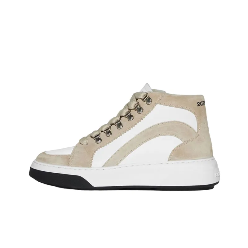 DSQUARED 2 High Top Stylish Skateboarding Shoes Women's Beige-0