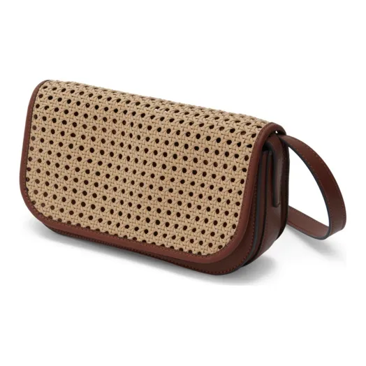 CHARLES&KEITH Polyurethane Shoulder Bag Small Square Bag Handbag Shoulder Bag Women's White/Brown-6