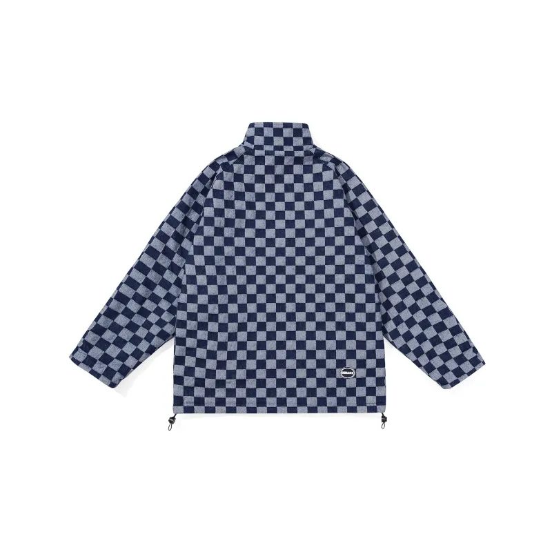 GENANX Plaid Lapel Loose Fit Puffer Jacket Unisex-3