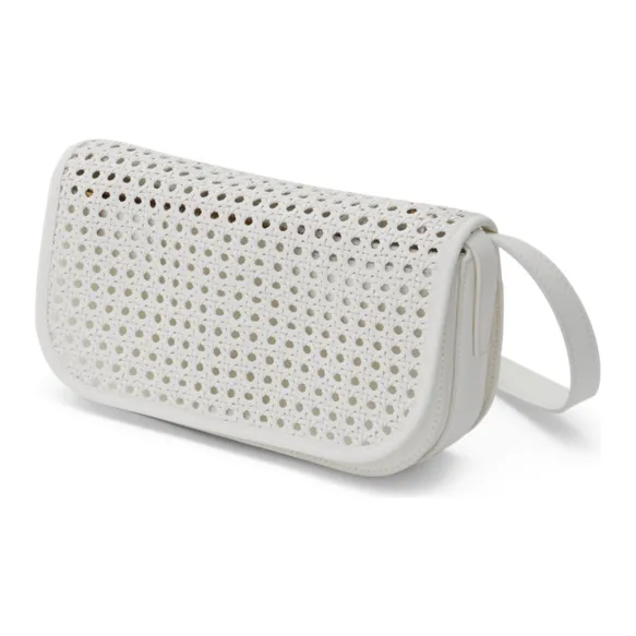 CHARLES&KEITH Polyurethane Shoulder Bag Small Square Bag Handbag Shoulder Bag Women's White/Brown-2