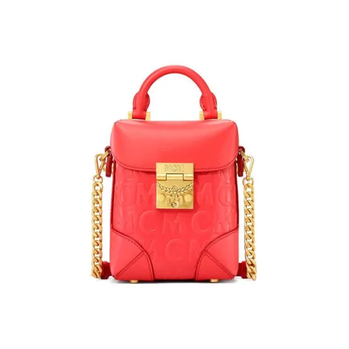 MCM N/S Soft Berlin Crossbody Monogram Poppy Red