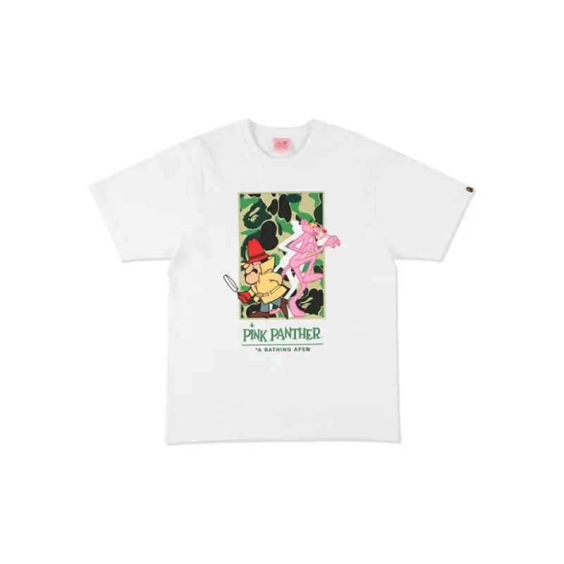 A BATHING APE X Pink Panther Abc Camo Wall Tee-4