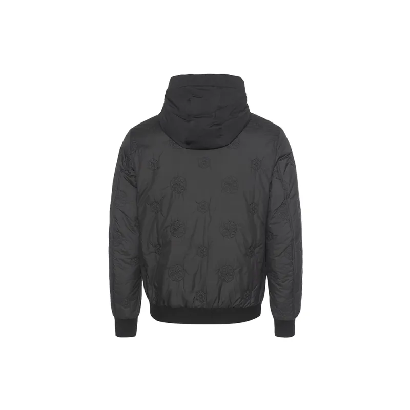 LIU·JO UOMO Geometric Shape Pattern Hooded Down Jacket Men's Black-1