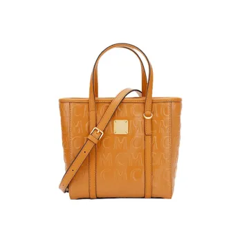 MCM Toni Visetos Leather Basket Bag Tote Bag Shopping Bag Shoulder Bag Crossbody Bag Handbag Mini Women's Brown Cognac