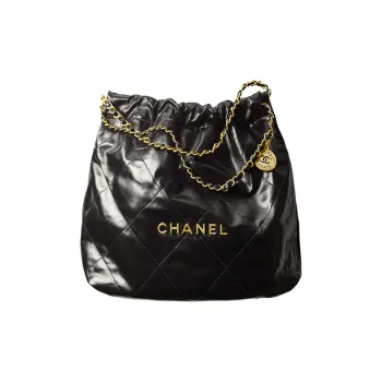 CHANEL 22Bag Medium Handbag Shoulder Bag Shiny Calfskin Black