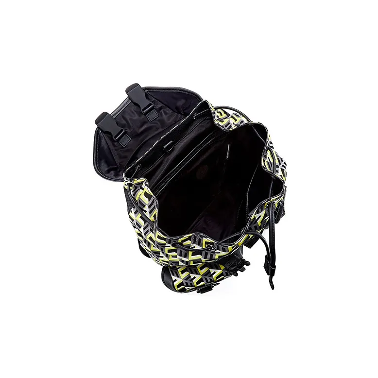 MCM Nylon Fabric Backpack For Both Shoulders Medium Size Unisex Yellow-5