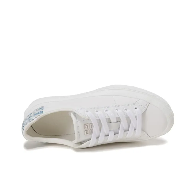 GIVENCHY City Stylish Skateboarding Shoes Women's White Blue Tail-4