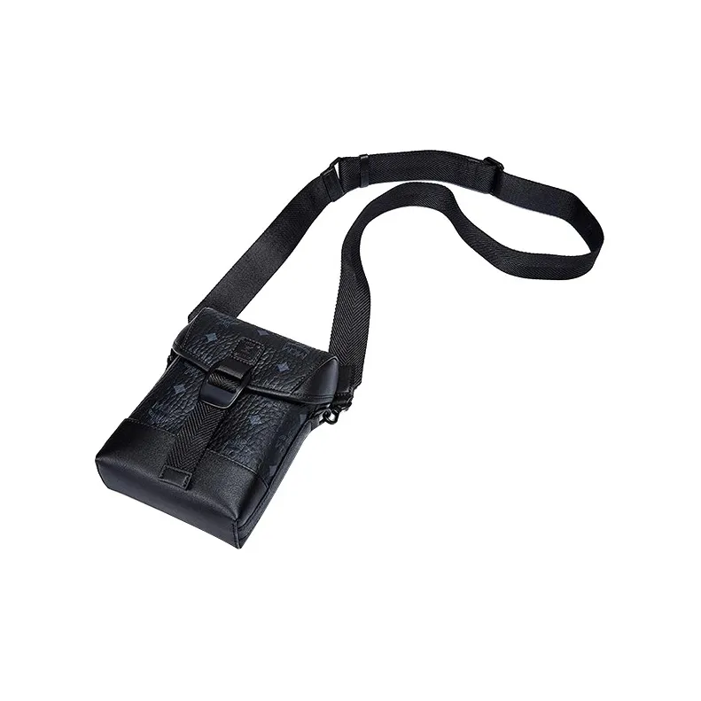 MCM Aren Visetos Coated Canvas With Leather Crossbody Bag Trumpets Men's Black-4