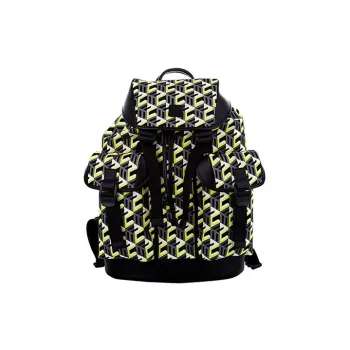 MCM Nylon Fabric Backpack For Both Shoulders Medium Size Unisex Yellow