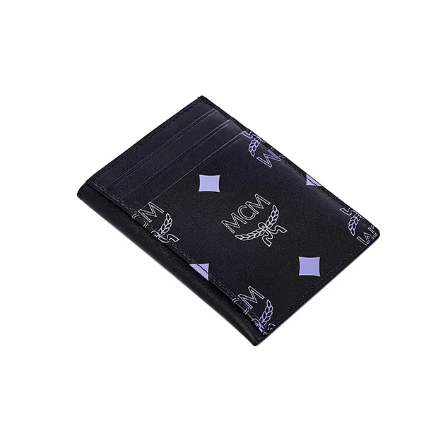 MCM Leather Card Holder Mini Unisex Black-4
