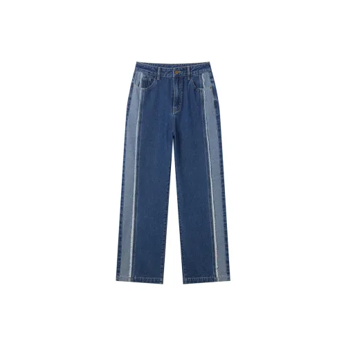 DIALOGUE Jeans Women's Patchwork Denim Blue