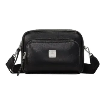 MCM Klassik Visetos Leather Camera Bag Shoulder Bag Crossbody Bag Men's Black