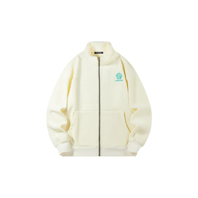 SCRM Stand Collar Loose Fit Cardigan Sweatshirt Unisex-6