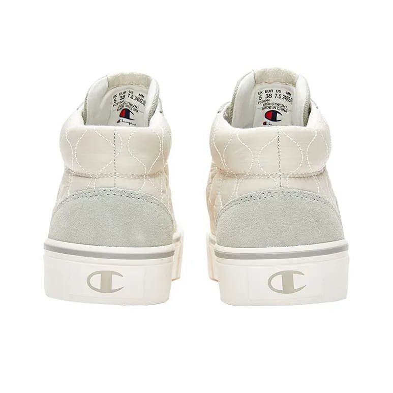 Champion Essentials Collection Skate Classic 1.0 Mid Top Skateboard Shoes Women's Beige Green-3