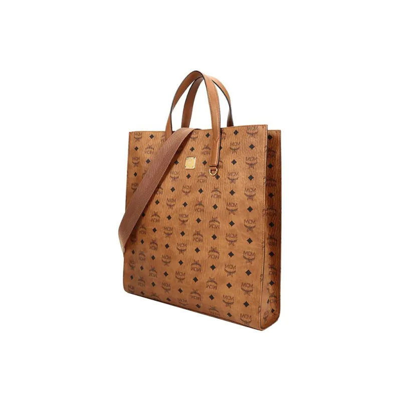 MCM Klassik Visetos Leather Small Square Bag Tote Bag Shopping Bag Shoulder Bag Handbag Regular Women's Brown/Cognac-1
