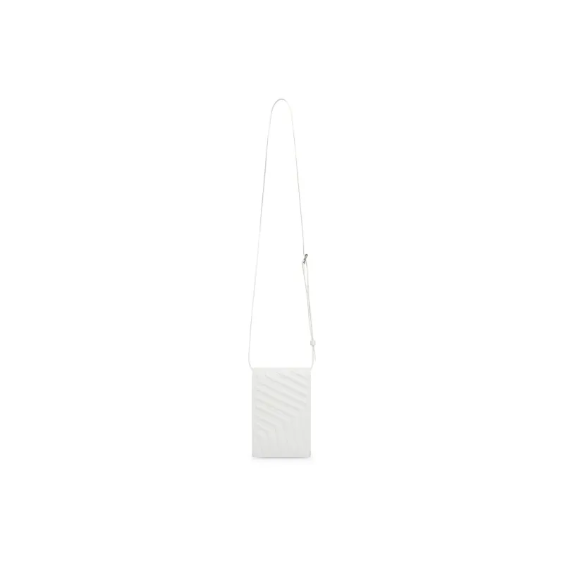 Balenciaga Car Grained Calfskin One Shoulder Crossbody Cell Phone Pouch Men's White-3