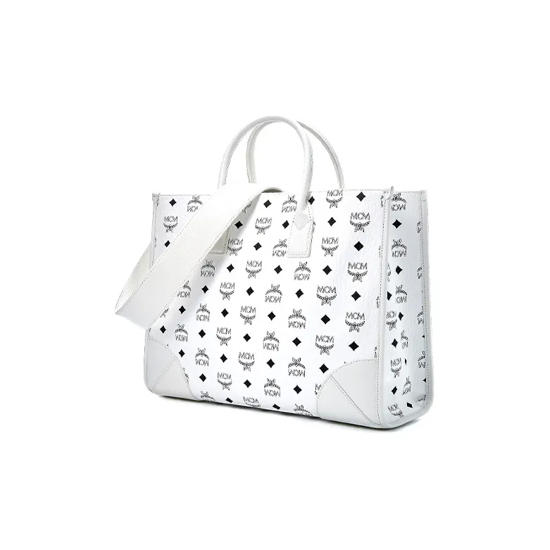 MCM München Visetos Artificial Leather Combo Bag Handbag Tubas Women's White-1