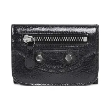 Balenciaga Le Cagole Arena Lambskin Wallet Mini Women's Black