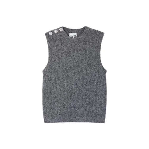 GANNI Vests Women's Gray