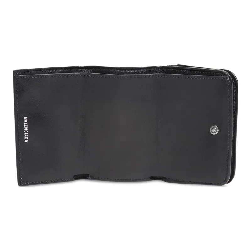 Balenciaga Le Cagole Arena Lambskin Wallet Mini Women's Black-3