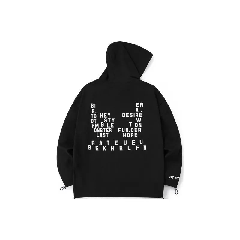 Bt Hooded Loose Fit Regular Sweatshirt Unisex Black-1