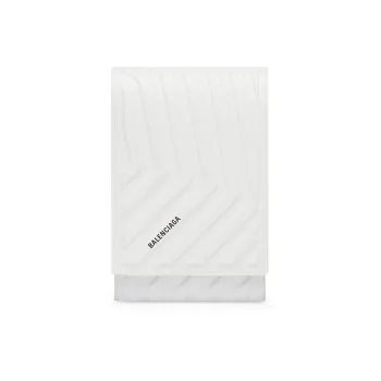 Balenciaga Car Grained Calfskin One Shoulder Crossbody Cell Phone Pouch Men's White